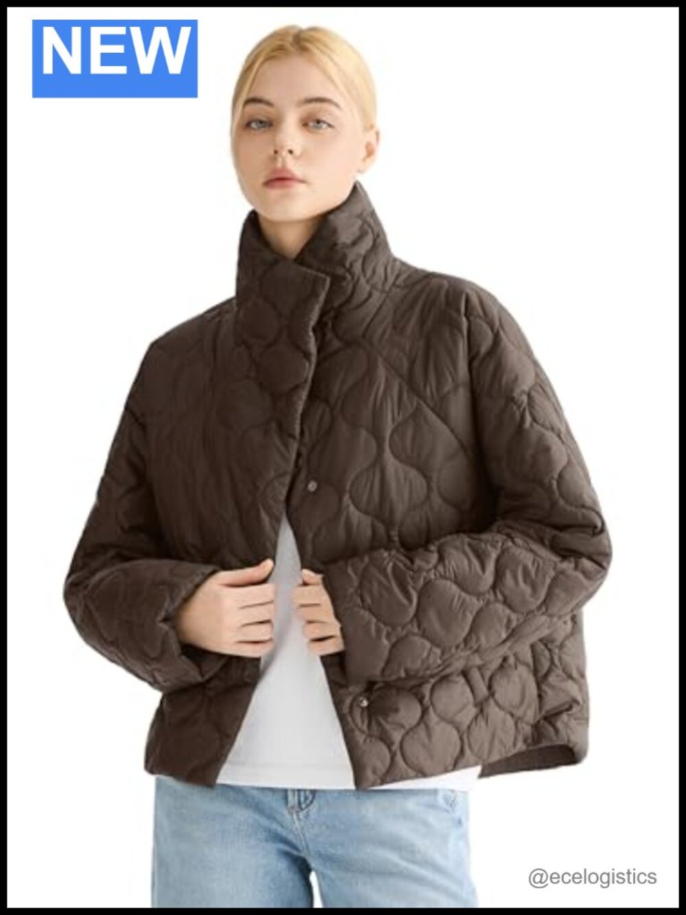 Oversized Quilted Cropped Puffer Jacket Water Repellent